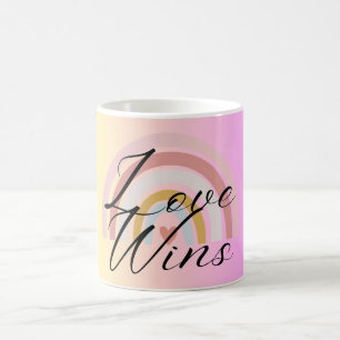 Caneca De Café O Amor Minimalista Rosa Mug ganha