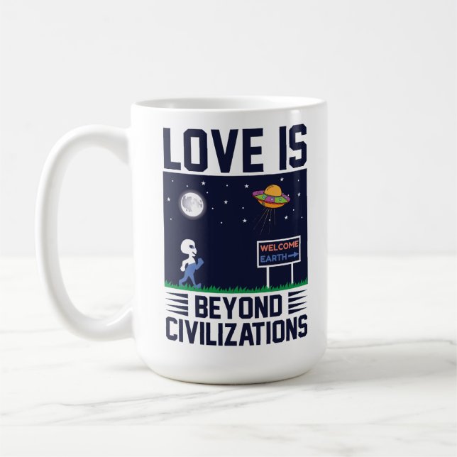 Caneca De Café O amor não conhece nenhuma diversão engraçada na f (Esquerda)