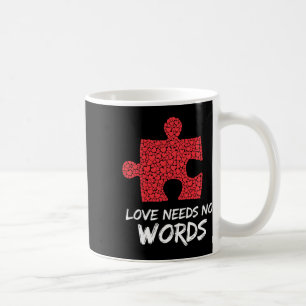 Caneca De Café O amor não precisa de palavras Quebra-cabeça Desig