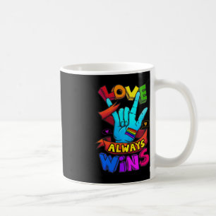 Caneca De Café O amor sempre ganha o Orgulho gay LGB de consciênc