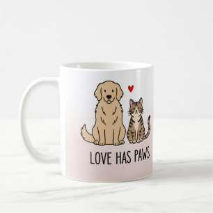 Caneca De Café O Amor Tem Patas Ilustração Minimalista de Cacho
