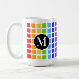 Caneca De Café O arco-íris geométrico dos quadrados colore o