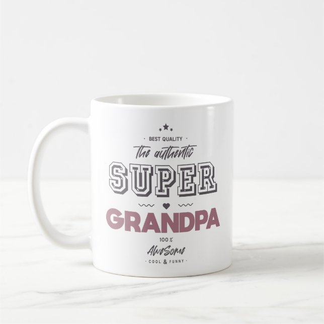 Caneca De Café O autêntico super-avô (Esquerda)