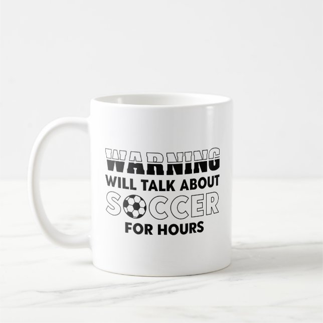 Caneca De Café O Aviso Falará De Futebol Durante Horas (Esquerda)