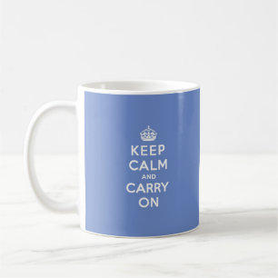 Caneca De Café O azul Pastel mantem a calma e continua