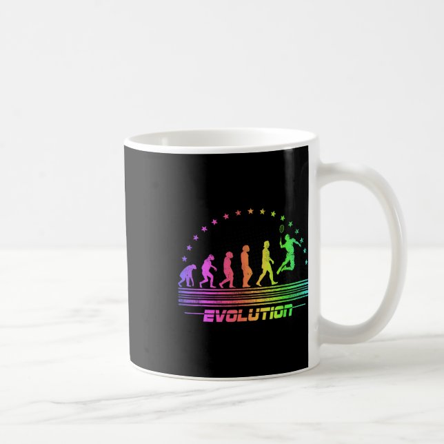 Caneca De Café O Badminton Evolui O Trapaceiro Masculino (Direita)