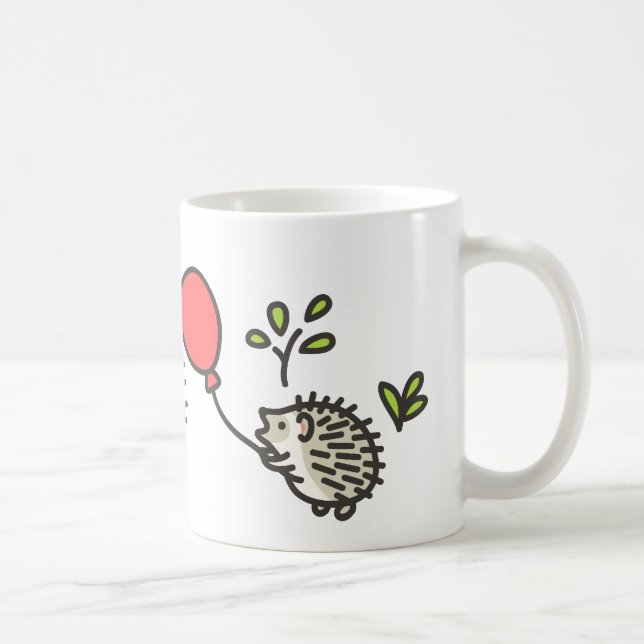 Caneca De Café O balão vermelho do ouriço do bebê (Direita)