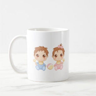 Caneca De Café O bebê junta o menino e a menina