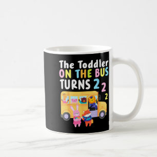 Caneca De Café O Bebê No Ônibus Completa Dois Anos Animal Fofo