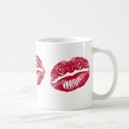 Caneca De Café O Beijo, Lábios Vermelhos