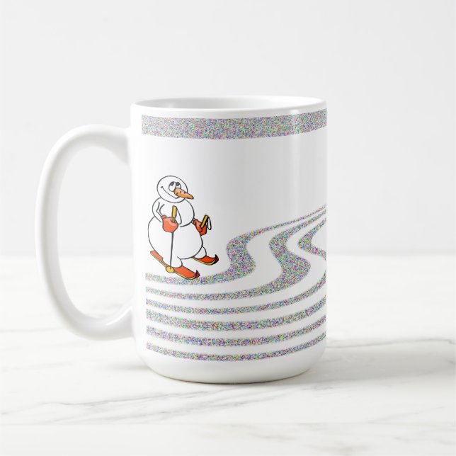 Caneca De Café O Boneco de Neve Esquiando - (Esquerda)