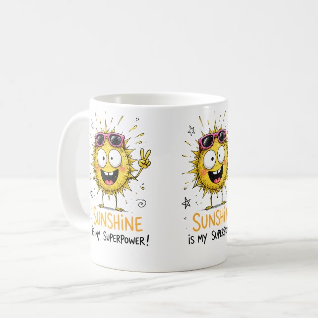 Caneca De Café O brilho do sol é meu superpoder (Frente Esquerda)