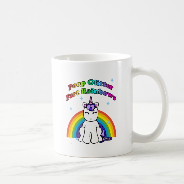 Caneca De Café O brilho do tombadilho Fart arcos-íris (Direita)