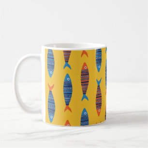 Caneca De Café O brilho dobra um padrão perfeito. Mão de mar de