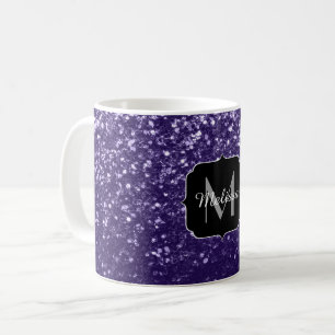 Caneca De Café O brilho roxo ultravioleta escuro sparkles