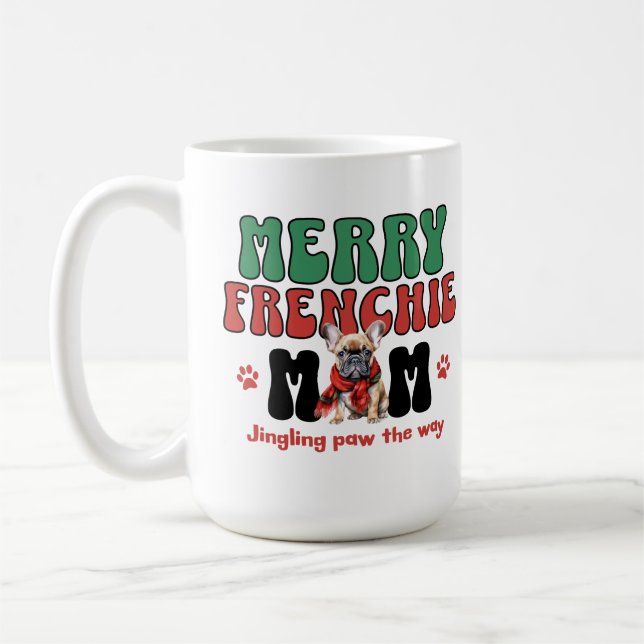 Caneca De Café O Buldogue Francês Mãe Natal (Esquerda)