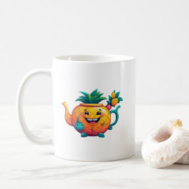 Caneca De Café O bule de abacaxi feliz e própero