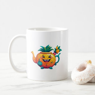 Caneca De Café O bule de abacaxi feliz e própero