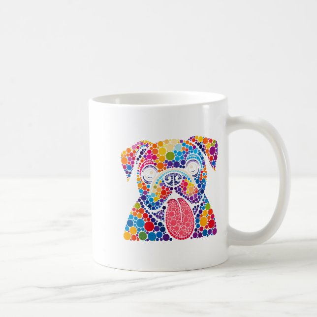 Caneca De Café O Cachorro Borrão Engraçado Passa Bolinhas Feliz D (Direita)