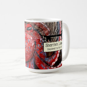 Caneca De Café O cadeado de Sherrie Orange Octopus Mug