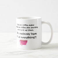 O café engraçado graceja arco feminino do rosa do