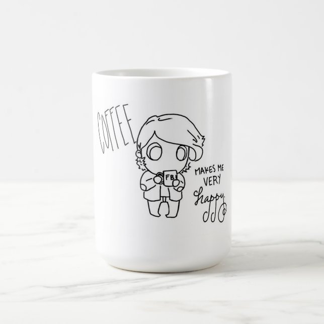 Caneca De Café O café faz-me muito feliz (Centro)