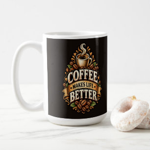Caneca De Café O Café Torna a Vida Melhor – Amante de Café Vintag