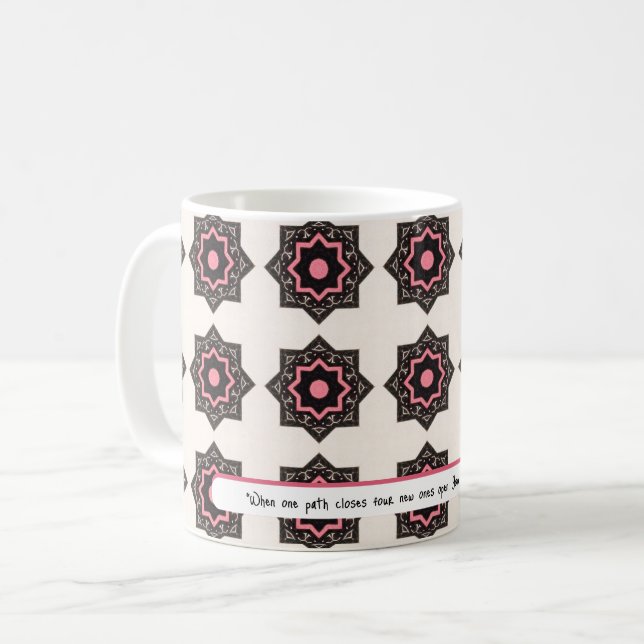 Caneca De Café O caminho da vida é uma escolha | padrão ROSA (Frente Esquerda)