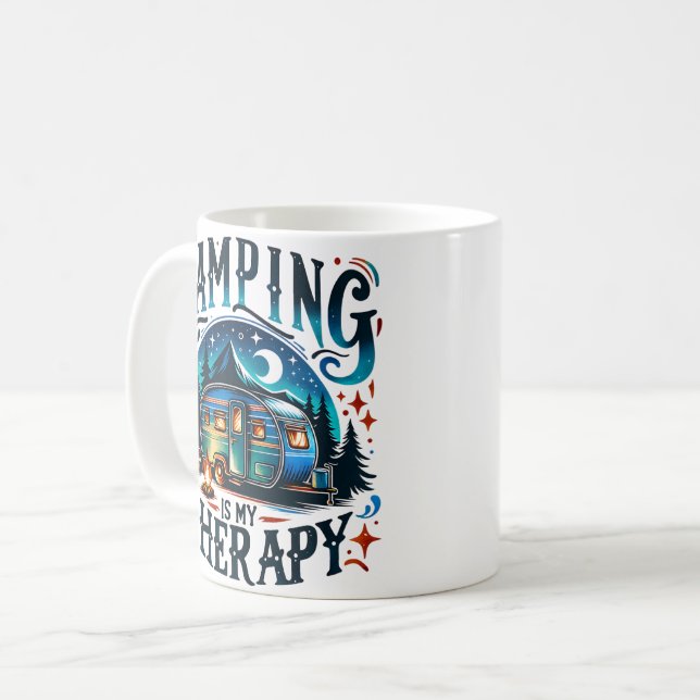 Caneca De Café O camping é minha terapia (Frente Esquerda)