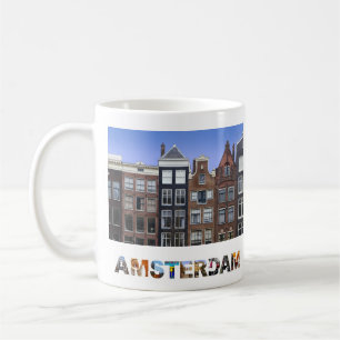 Caneca De Café O canal holandês de Amsterdão abriga a foto