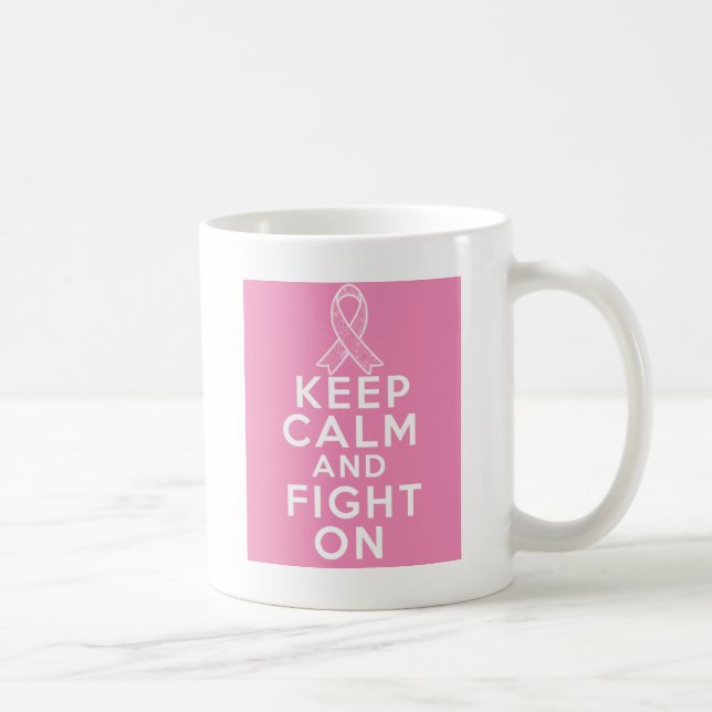 Caneca De Café O cancro da mama mantem a calma e luta-a sobre (Direita)