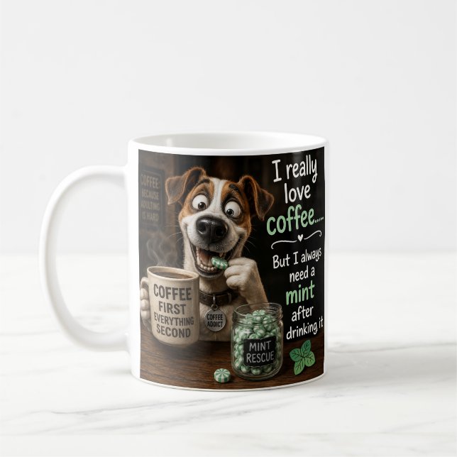 Caneca De Café O Cão diz a verdade sobre beber Café (Esquerda)