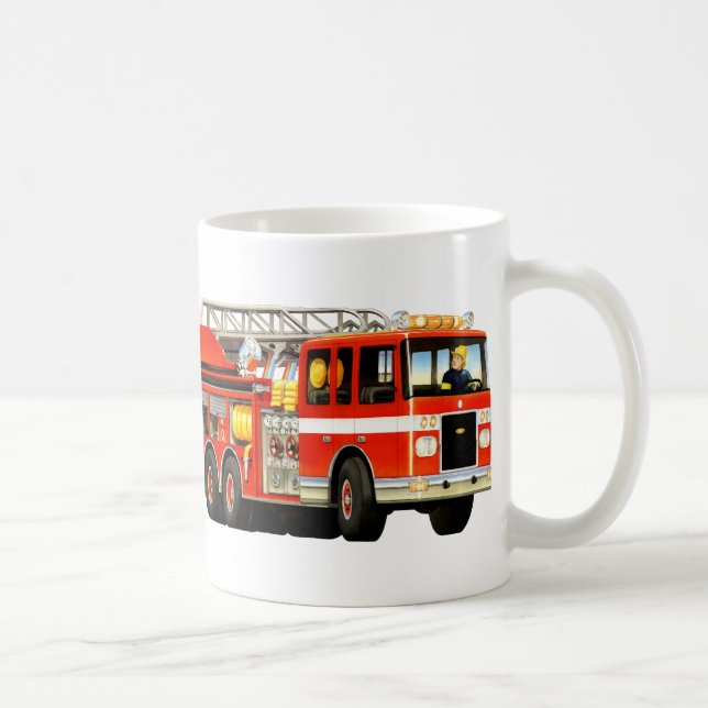 Caneca De Café O carro de bombeiros do miúdo (Direita)