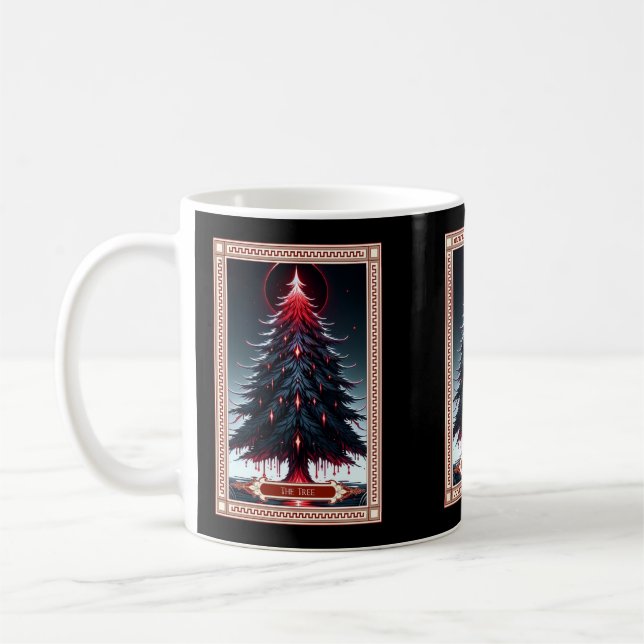 Caneca De Café O cartão de tarô da árvore de Natal (Esquerda)
