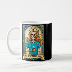 Caneca De Café O Cartão Tarot de Enfermeira Registrada Caveira Br