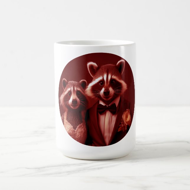 Caneca De Café O Casal Feliz Sr. & Sra. Racoon (Centro)