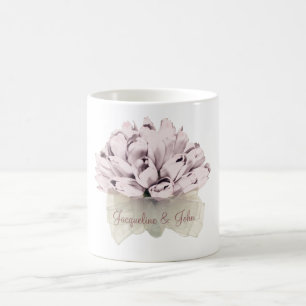Caneca De Café O casamento/rosas cor-de-rosa
