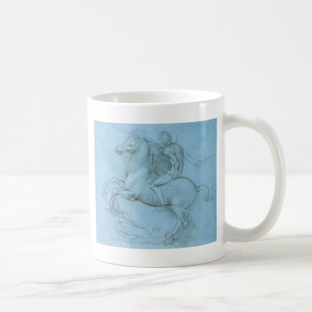 Caneca De Café O cavalo e o cavaleiro de da Vinci (Direita)
