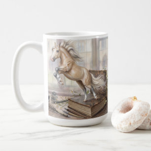 Caneca De Café O Cavalo Estudioso Saltando de um Livro