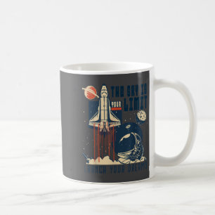 Caneca De Café O Céu É Seu Limite Espaço Foguete Shuttle Motivat