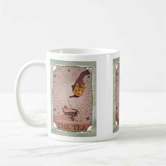 Caneca De Café "O Chá" Carta de Tarot Vintage Arte Mística de Fei (Esquerda)