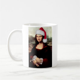 Caneca De Café O Chapéu Natal de Mona Lisa