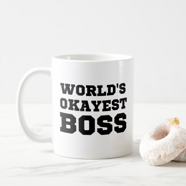 Caneca De Café O Chefe mais Okayest do Mundo (Com Donut)