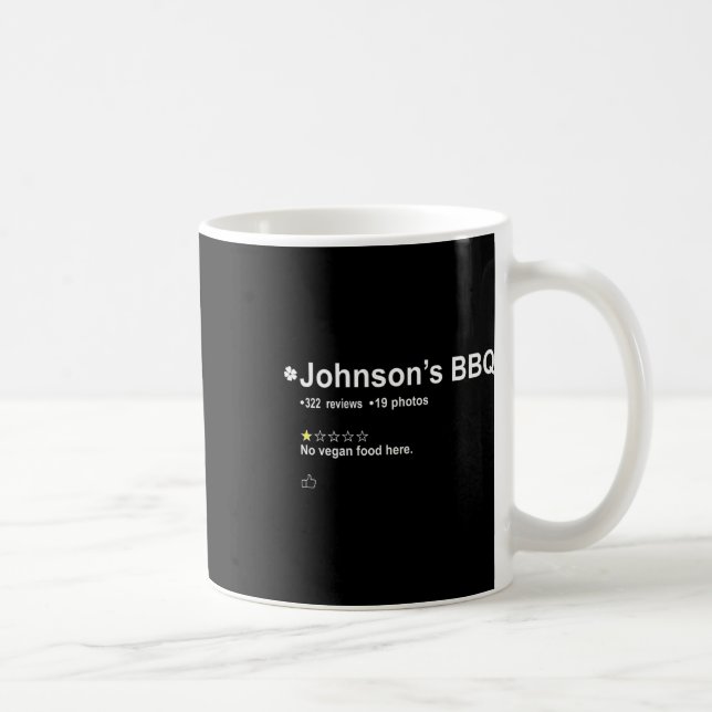 Caneca De Café O Churrasco de Johnson sem Comida vegetariana aqui (Direita)