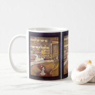 Caneca De Café O Circo por Georges Seurat, Pontilhismo Vintage