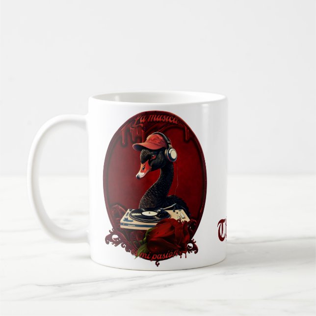 Caneca De Café O cisne negro, simbolizando a criatividade (Esquerda)