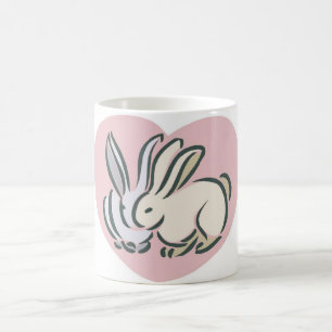 Caneca De Café O copo dos namorados dos coelhos do Copo-Amor