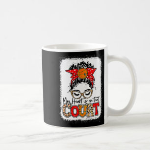 Caneca De Café O coração está naquela quadra de basquete leopardo