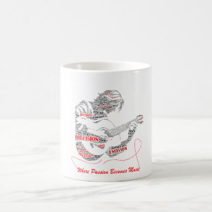 Caneca De Café O Coração Toca Primeiro Arte de Tipografia de Gu