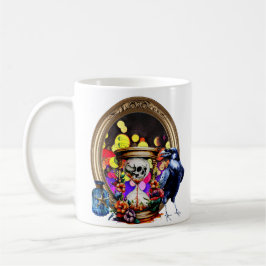 Caneca De Café O Corvo E O Relógio De Areia Da Caveira